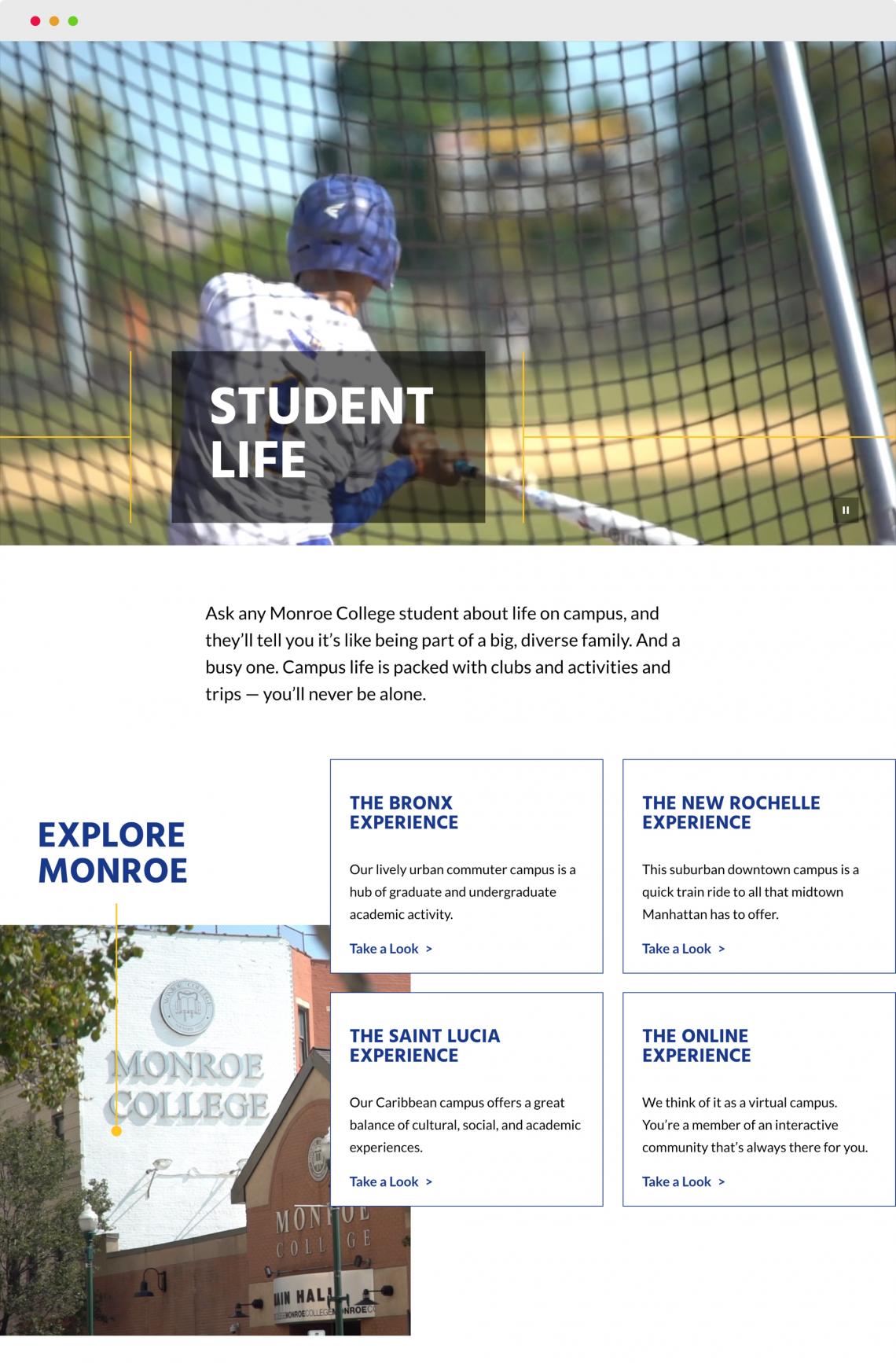 Monroe College Landing Page